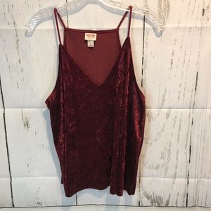 Mossimo burgundy dressy tank/camisole. Sz L.